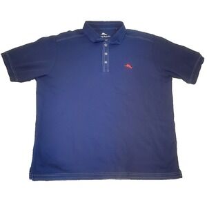 Tommy Bahama Supima Cotton Blue Polo Shirt‎ Men's Large Marlin Logo